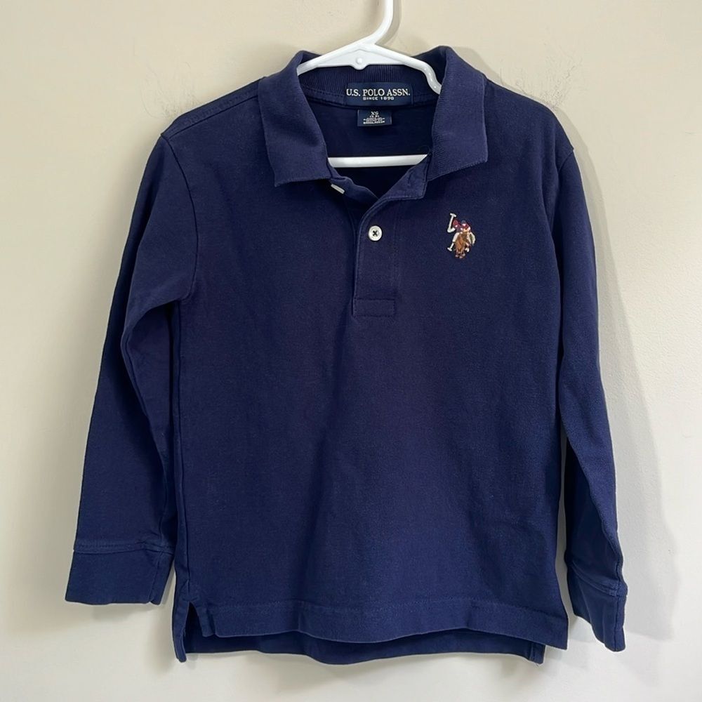 U.S. Polo Assn. Little Boy’s Long Sleeve Polo Shirt Size XS (4-5)